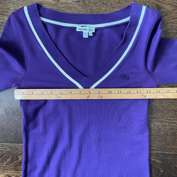 Lacoste Purple 3/4 Sleeve Jersey Dress w/ pockets-Size 34 (Small) - Picture 7 of 11